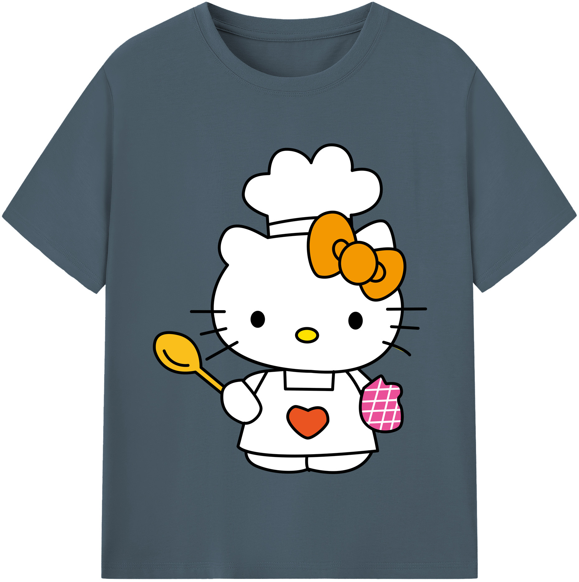 （画像用） Hello Kitty ハローキティ 綿100％半袖Tシャツ（フロントプリント）